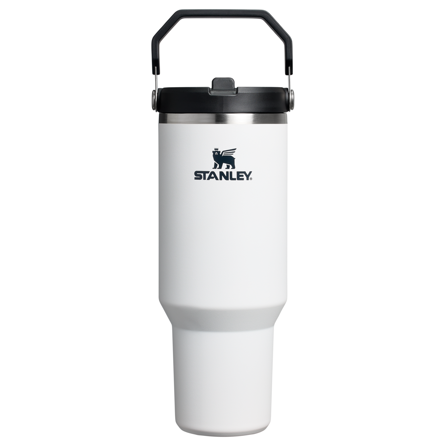 Stanley 40 OZ Ice Flow Flip Straw Insulated Tumbler In Chalk White